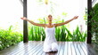 Woman doing yoga exercises