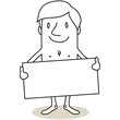 Figur, nackt, Schild/Plakat