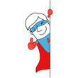 Superheld, Daumen hoch, Wand, Plakat