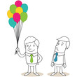 Geschäftsleute, Luftballons, Neid, Konkurrenz