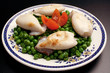 Calamari alla griglia con pisellini