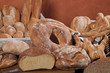 pane cotto al forno, assortimento