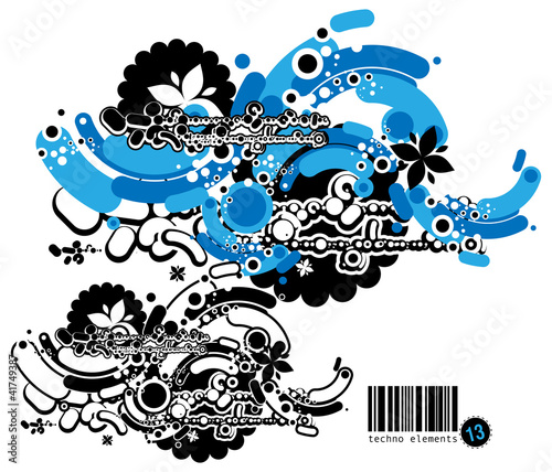 Vector: Techno elements THIRTEEN Techno elements THIRTEEN
