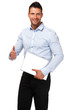Photo: successful businessman with laptop successful businessman with laptop