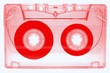 Audio cassette - red - isolated on white background Audio cassette - red - isolated on white background