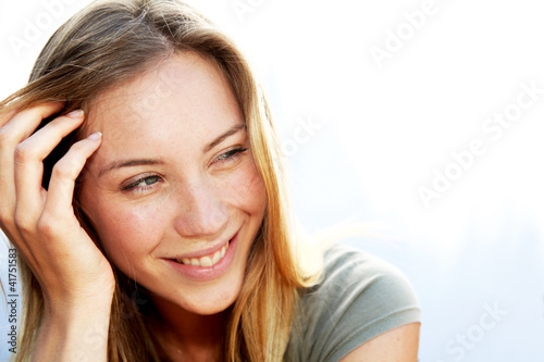 Photo: Portrait of beautiful blond smiling woman Portrait of beautiful blond smiling woman