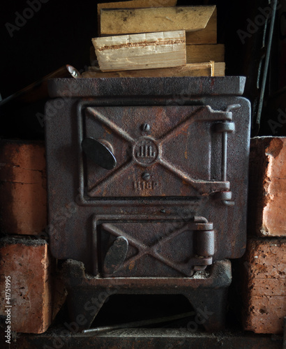 Photo: Old fashioned wood burning stove Old fashioned wood burning stove