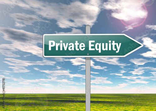 Illustration: Signpost "Private Equity" Signpost "Private Equity"
