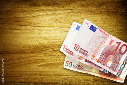 Photo: euros on desk euros on desk