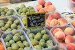 Plums and peaches on a french market Plums and peaches on a french market