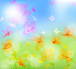 colorful meadow with butterfly