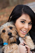 Hispanic Woman with Dog Hispanic Woman with Dog