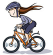 Cartoon Girl on Bike.