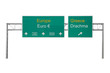 Europe-Greece and Euro-Drachma road sign