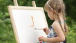 The first brush stroke on a painting