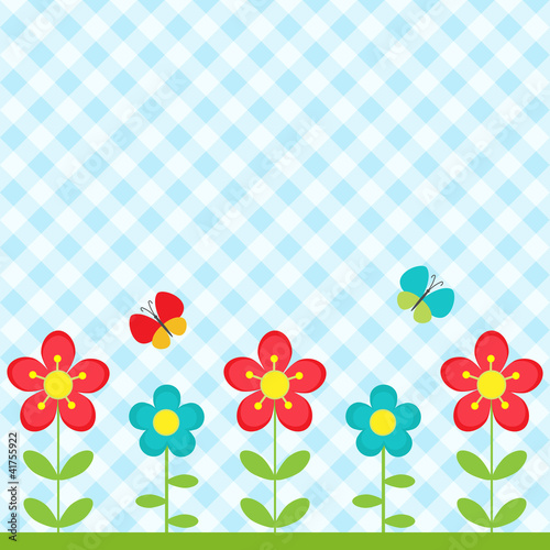 Vector: Flowers and butterflies Flowers and butterflies
