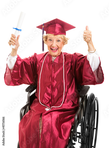 Foto: Elderly Graduate in Wheelchair Elderly Graduate in Wheelchair