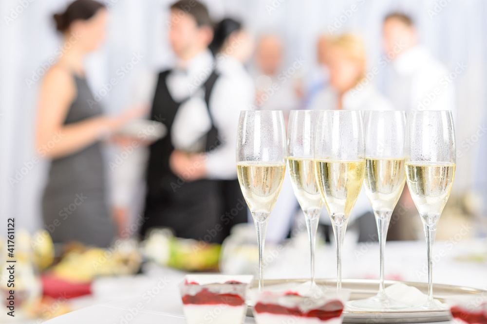 Aperitif champagne for meeting participants