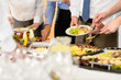 Business catering food for company celebration