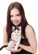 Young girl with a  cat