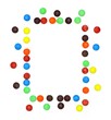 lots of colorful candies spread on white background