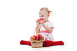 child with apples