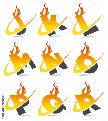 Vector: Swoosh Flame Alphabet Set 2 Swoosh Flame Alphabet Set 2