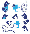 cats and dogs, vector pets collection