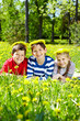 Children on lawn
