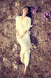Portrait of romantic girl in forest Portrait of romantic girl in forest