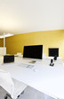 modern office interior design, workplace with computers