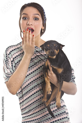 Photo: Beautiful Latina Young Woman in dress moles and diadem Beautiful Latina Young Woman in dress moles and diadem