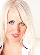 blonde girl with cheeky smile blonde girl with cheeky smile