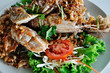 Crayfish fried with garlic pepper. Crayfish fried with garlic pepper.