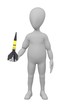 Illustration: 3d render of cartoon character with rocket 3d render of cartoon character with rocket