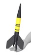 Illustration: 3d render of cartoon character with rocket 3d render of cartoon character with rocket