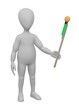 Illustration: 3d render of cartoon character with rocket 3d render of cartoon character with rocket