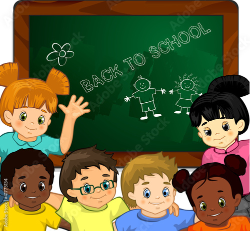 Vector: Bambini a scuola-Children at school Bambini a scuola-Children at school
