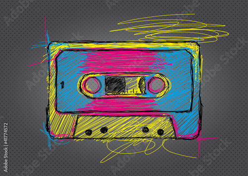 Vector: Kassette Retro Bunt Kassette Retro Bunt