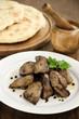 Chicken liver with garlic sauce Chicken liver with garlic sauce