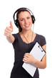 Photo: Happy smiling student with thumbs up gesture Happy smiling student with thumbs up gesture