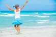 Girl in sunglasses relax ocean background Girl in sunglasses relax ocean background