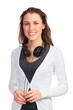 Photo: Smiling girl with headphones Smiling girl with headphones
