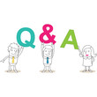 Geschäftsleute, Buchstaben, Q&A