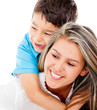 Affectionate mother and son