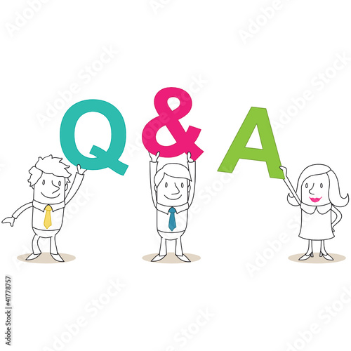 Vector: Geschäftsleute, Buchstaben, Q&A Geschäftsleute, Buchstaben, Q&A