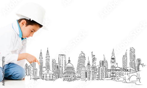 Foto: Boy with the main cities Boy with the main cities