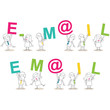 Geschäftsleute, Buchstaben, E-M@IL / EM@IL