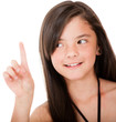 Girl pointing up