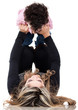Mother playing with her son